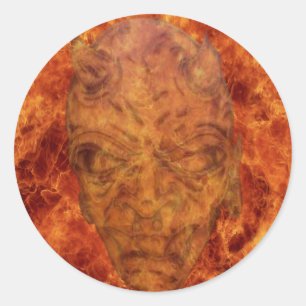 Adesivo Redondo Autocolantes de demônio