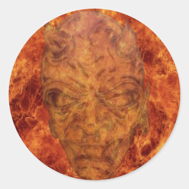 Adesivo Redondo Autocolantes de demônio (Frente)