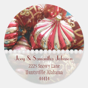 Adesivo Redondo Autocolantes de Endereço de Ornamento