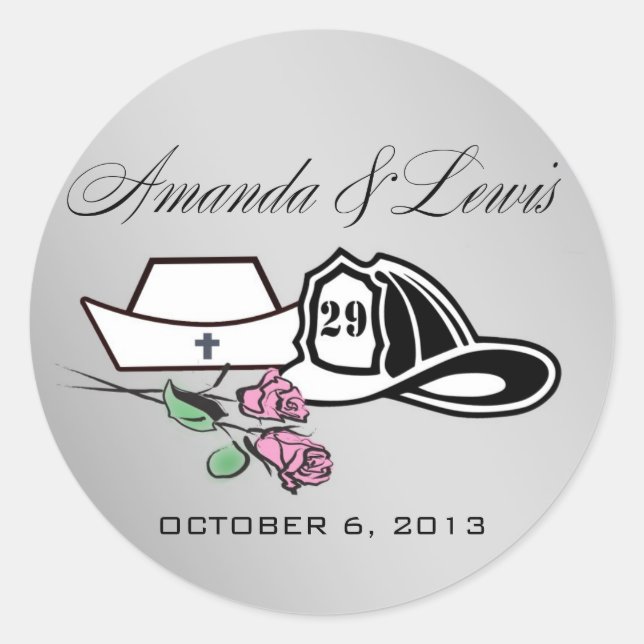 Adesivo Redondo Autocolantes de Enfermeiro Personalizados (Frente)