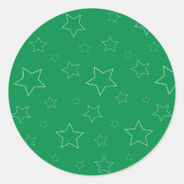 Adesivo Redondo Autocolantes de estrelas verdes