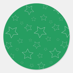 Adesivo Redondo Autocolantes de estrelas verdes