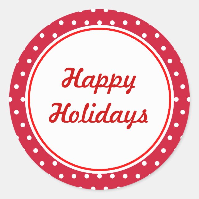 Adesivo Redondo Autocolantes de férias felizes (Frente)