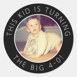 Adesivo Redondo Autocolantes de fotos personalizados do aniversári