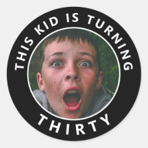 Autocolantes de fotos personalizados do aniversári