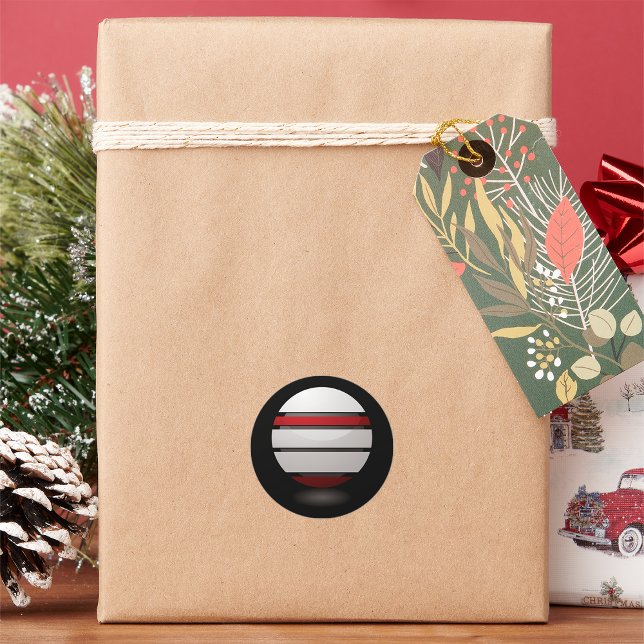 Adesivo Redondo Autocolantes de Ícones Vermelhos e Brancos (Criador carregado)