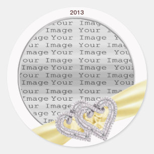 Adesivo Redondo Autocolantes de Limão com Corações Personalizad