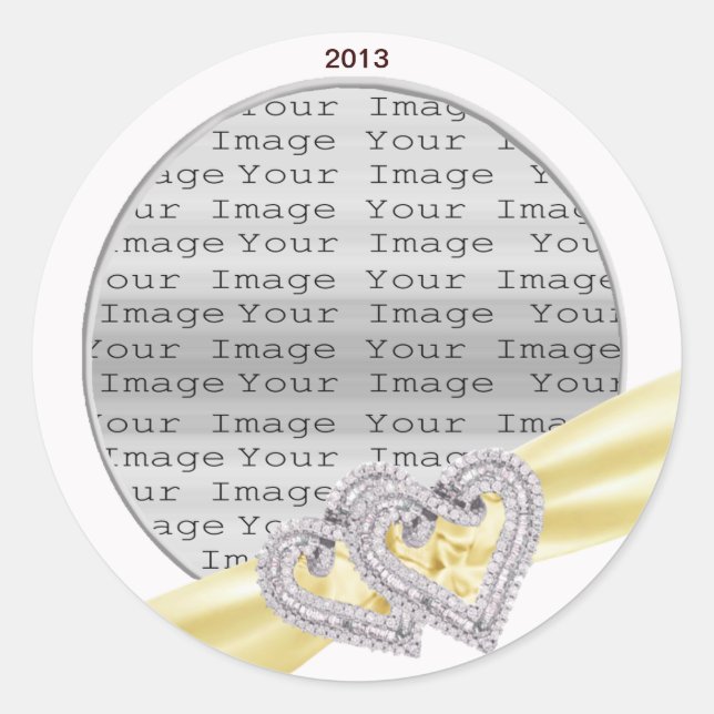 Adesivo Redondo Autocolantes de Limão com Corações Personalizados (Frente)