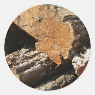 Adesivo Redondo Autocolantes de madeira