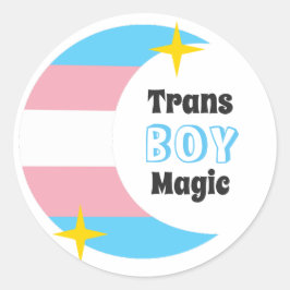 Adesivo Redondo Autocolantes de Magia Trans Boy
