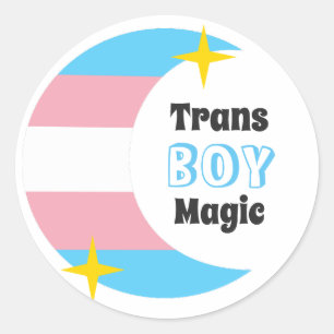 Adesivo Redondo Autocolantes de Magia Trans Boy