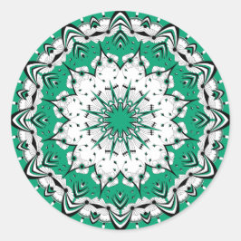 Adesivo Redondo Autocolantes de Mandala Verde (Design 3)