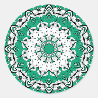 Adesivo Redondo Autocolantes de Mandala Verde (Design 3)