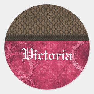 Adesivo Redondo Autocolantes de metal, rosa