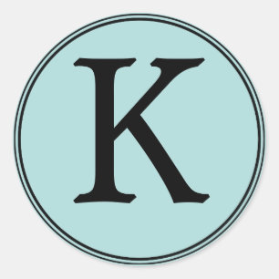 Adesivo Redondo Autocolantes de monograma azul e preto