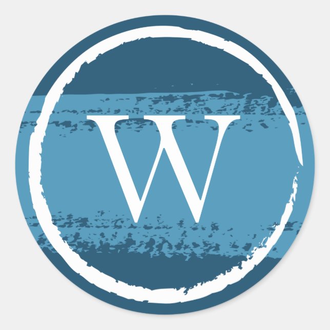 Adesivo Redondo Autocolantes de Monograma Redondos Personalizados  (Frente)