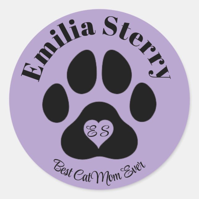 Adesivo Redondo Autocolantes De Nomes E Iniciais Personalizados Pa (Frente)