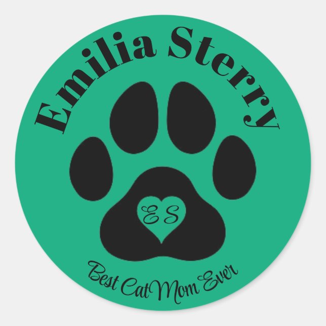 Adesivo Redondo Autocolantes De Nomes E Iniciais Personalizados Pa (Frente)