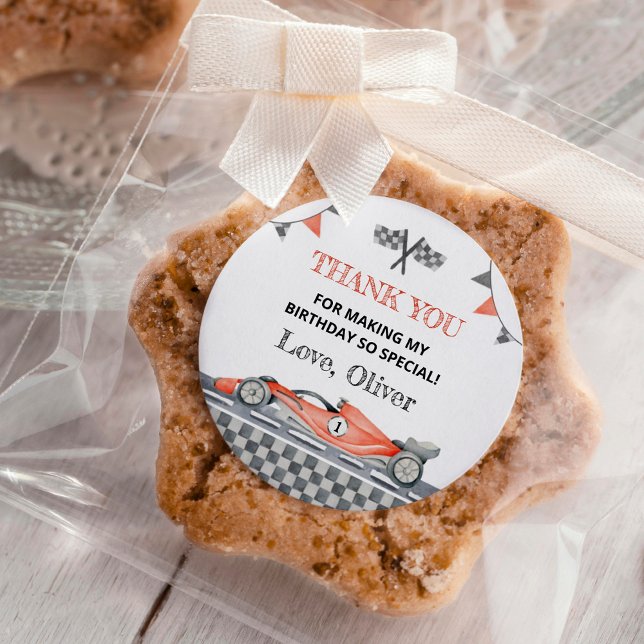 Adesivo Redondo Autocolantes de primeiro aniversario de Carro Verm (Criador carregado)