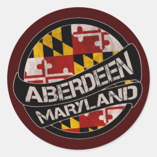 Adesivo Redondo Autocolantes de punho com bandeira de Maryland
