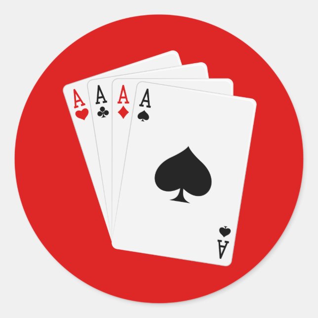 Adesivo Redondo Autocolantes de Quatro Aces (Frente)