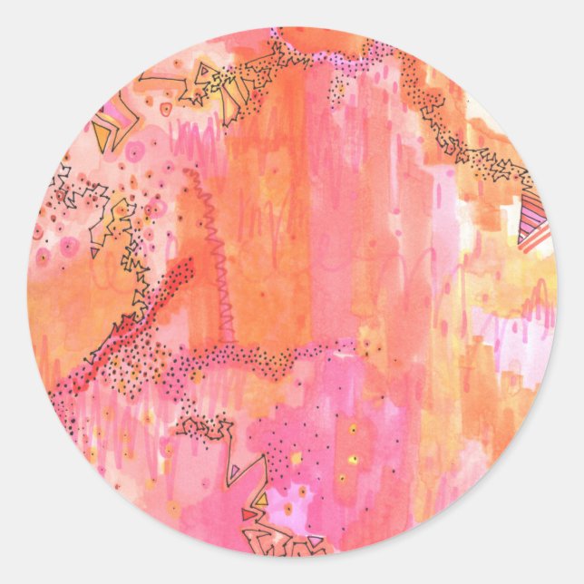 Adesivo Redondo Autocolantes de rabisco (Frente)