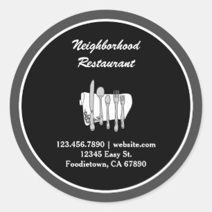 Adesivo Redondo Autocolantes de restaurantes personalizados em pre