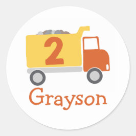 Adesivo Redondo Autocolantes de segundo aniversário de Caminhão de