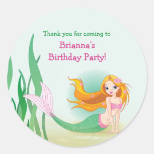 Adesivo Redondo Autocolantes de Sereia