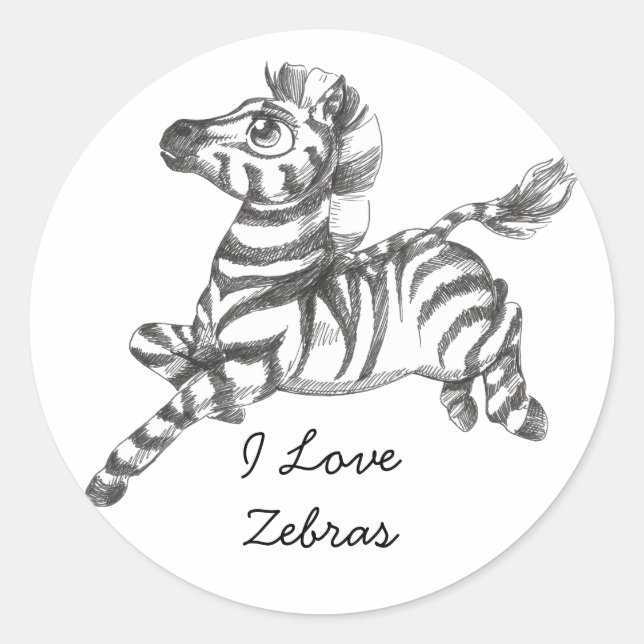 Adesivo Redondo Autocolantes de zebra (Frente)
