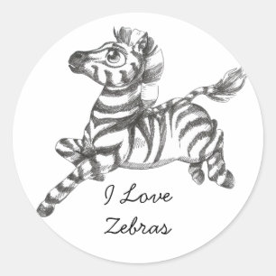 Adesivo Redondo Autocolantes de zebra