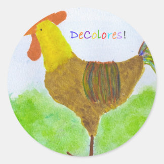 Adesivo Redondo Autocolantes DeColores Rooster
