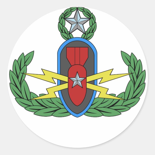 Adesivo Redondo Autocolantes do Crachá mestre EOD (Frente)