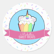 Autocolantes do Cupcake Rainbow Unicort