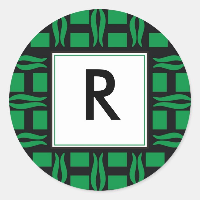 Adesivo Redondo Autocolantes do Monograma (Frente)