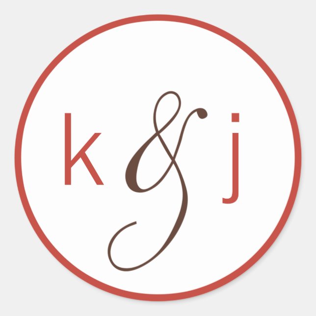 Adesivo Redondo Autocolantes do Monograma da Apple (Frente)