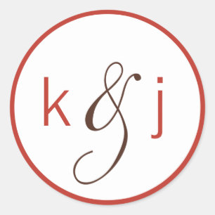 Adesivo Redondo Autocolantes do Monograma da Apple