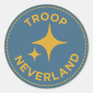 Adesivo Redondo Autocolantes do Neverland da Tropa IGGPPCamp