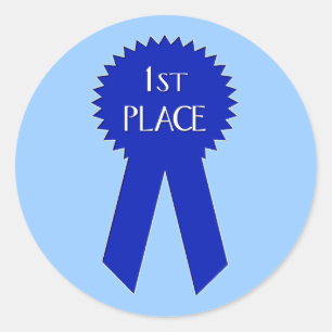 Adesivo Redondo Autocolantes do Primeiro Lugar - Personalizados