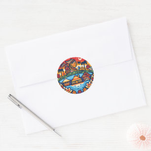 Adesivo Redondo Autocolantes do Scrapbook da Ilha do Orgulho Comun