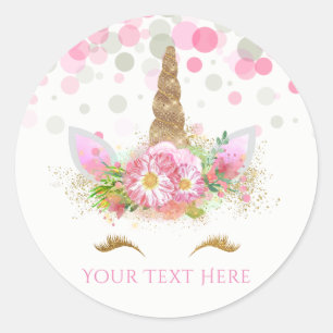 Adesivo Redondo Autocolantes do Unicorn