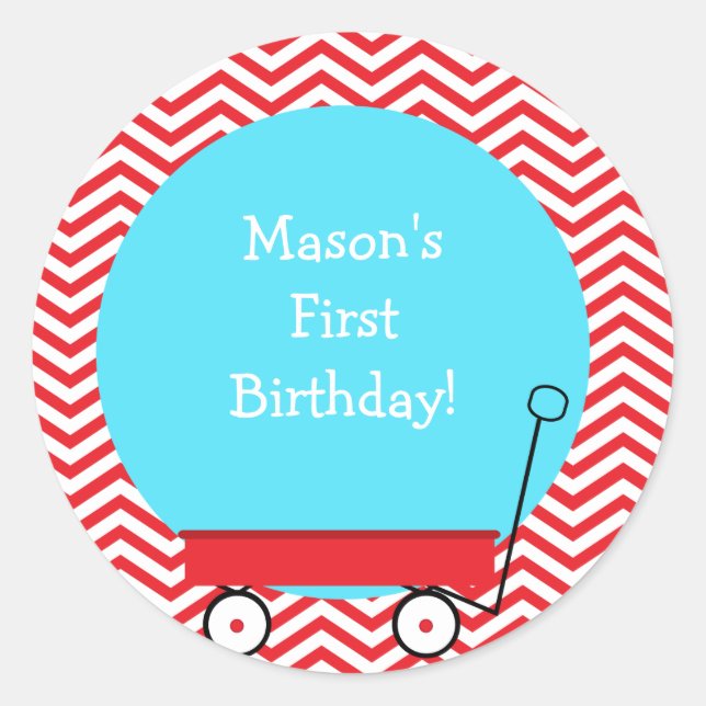 Adesivo Redondo Autocolantes do Vagão Vermelho (Frente)