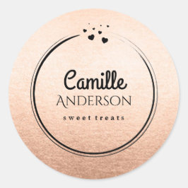 Adesivo Redondo Autocolantes Dourados de Rosa Chic e Elegante