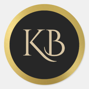 Adesivo Redondo Autocolantes Dourados e Pretos