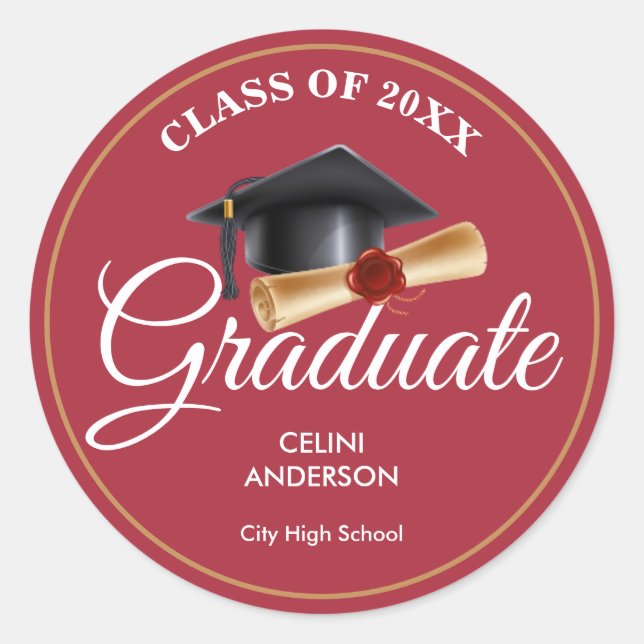 Adesivo Redondo Autocolantes Dourados e Pretos (Frente)