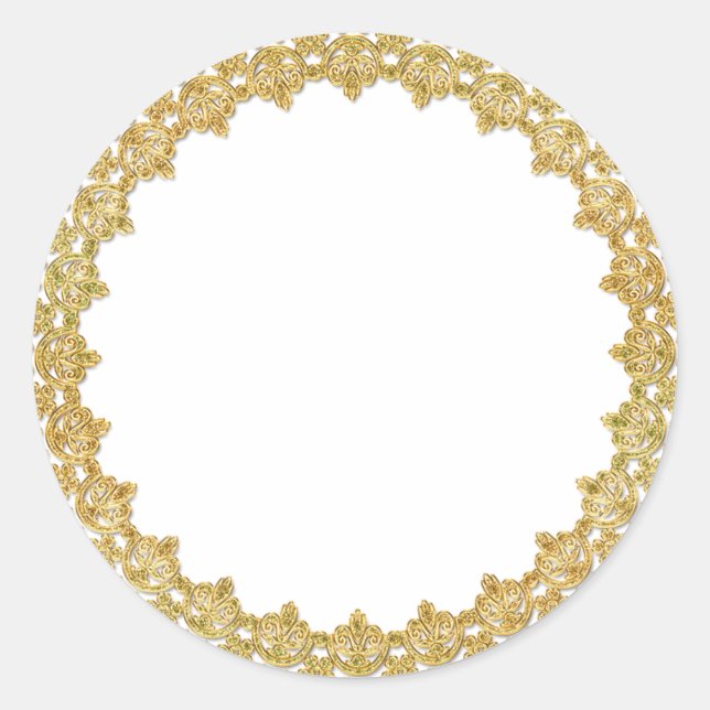 Adesivo Redondo Autocolantes Dourados personalizáveis (Frente)