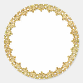 Adesivo Redondo Autocolantes Dourados personalizáveis