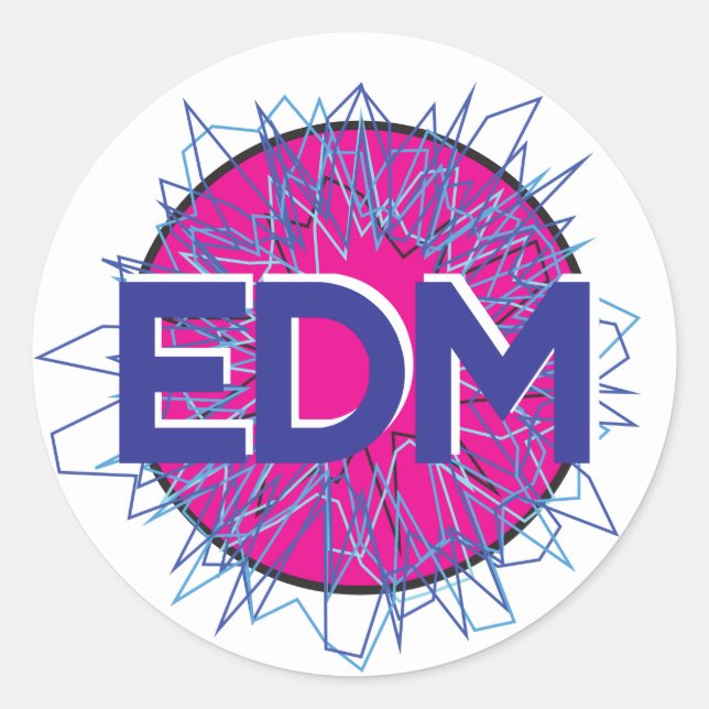 Adesivo Redondo Autocolantes EDM Rave (Frente)