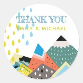 Adesivo Redondo Autocolantes escandinavos de arte popular - Favore