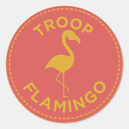Adesivo Redondo Autocolantes Flamingo de Tropa IGGPPCamp